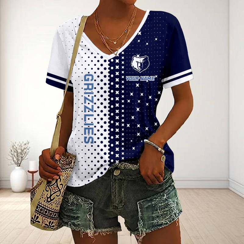 LIMITED DROP - NEW CUSTOMIZED NBA13 MGR MEMPHIS GRIZZLIES V-NECK FEMALE SHIRT
