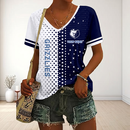 LIMITED DROP - NEW CUSTOMIZED NBA13 MGR MEMPHIS GRIZZLIES V-NECK FEMALE SHIRT