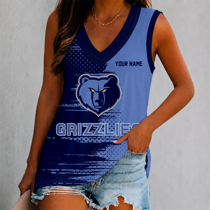 LIMITED EDITION - NEW CUSTOMIZED NBA13 MGR MEMPHIS GRIZZLIES WOMEN'S V-NECK TANK TOP