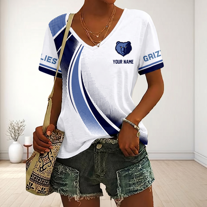 SPECIAL EDITION - NEW CUSTOMIZED NBA13 MGR MEMPHIS GRIZZLIES V-NECK FEMALE SHIRT