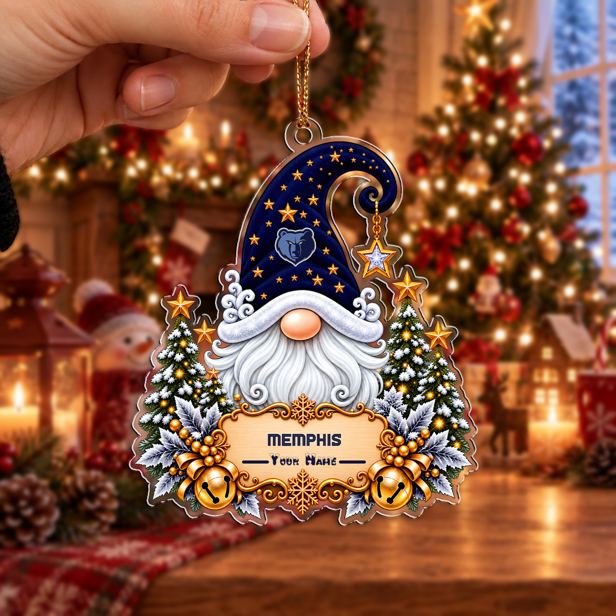 ELITE EDITION - NEW CUSTOMIZED NBA13 MGR MEMPHIS GRIZZLIES CHRISTMAS ACRYLIC ORNAMENT