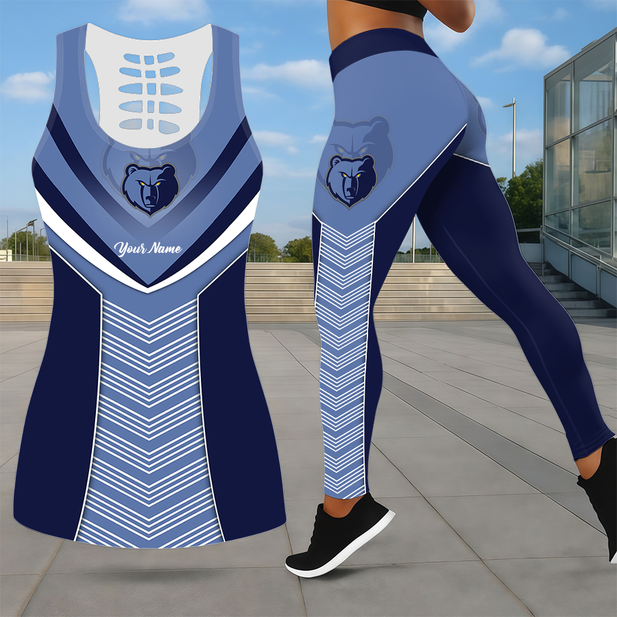 ELITE EDITION - NEW CUSTOMIZED NBA13 MGR MEMPHIS GRIZZLIES LEGGINGS & HOLLOW TANK TOP SET