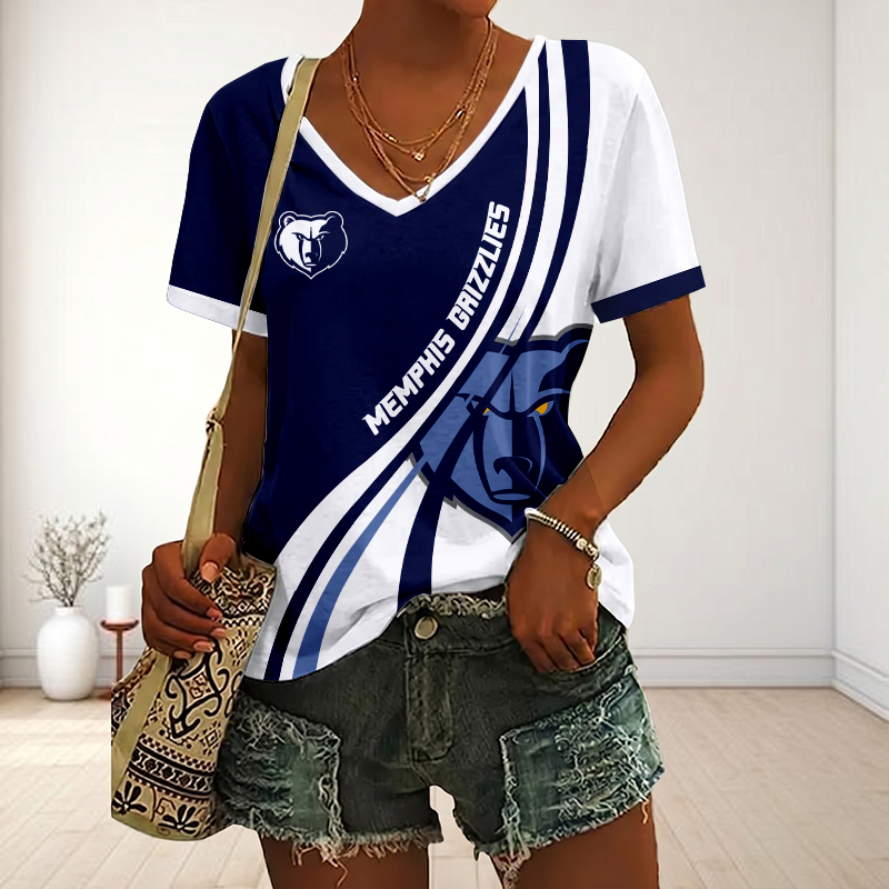 VIRAL EDITION - NEW CUSTOMIZED NBA13 MGR MEMPHIS GRIZZLIES V-NECK FEMALE SHIRT