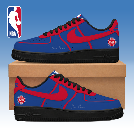 LIMITED DROP - NEW CUSTOMIZED DPI DETROIT PISTONS AF1 SNEAKERS - NBA14