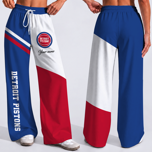 SPECIAL EDITION - NEW CUSTOMIZED NBA14 DPI DETROIT PISTONS WOMEN'S WIDE LEG PANTS