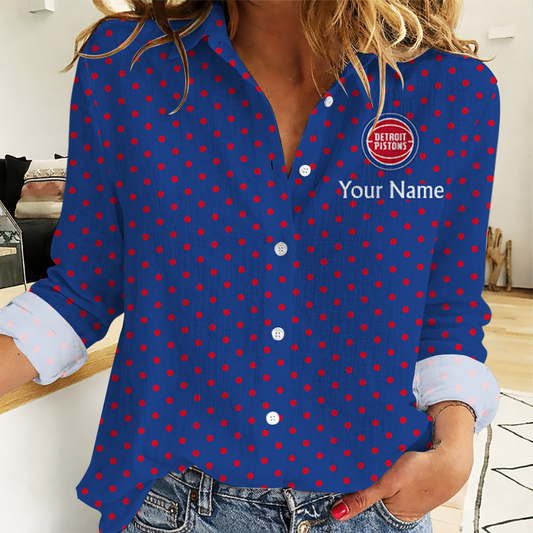 SPECIAL EDITION - NEW CUSTOMIZED NBA14 DPI DETROIT PISTONS WOMEN CASUAL SHIRT FOR FAN