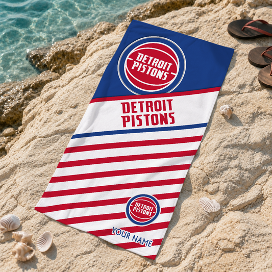 ELITE EDITION - NEW CUSTOMIZED DPI DETROIT PISTONS BEACH TOWEL FOR FAN - NBA14