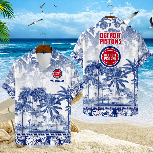 ELITE EDITION - NEW CUSTOMIZED DPI DETROIT PISTONS UNISEX HAWAIIAN SHIRT - NBA14