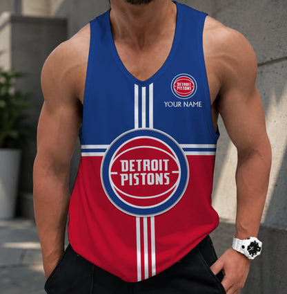 VIRAL EDITION - NEW CUSTOMIZED DPI DETROIT PISTONS MEN'S TANK TOP - NBA14