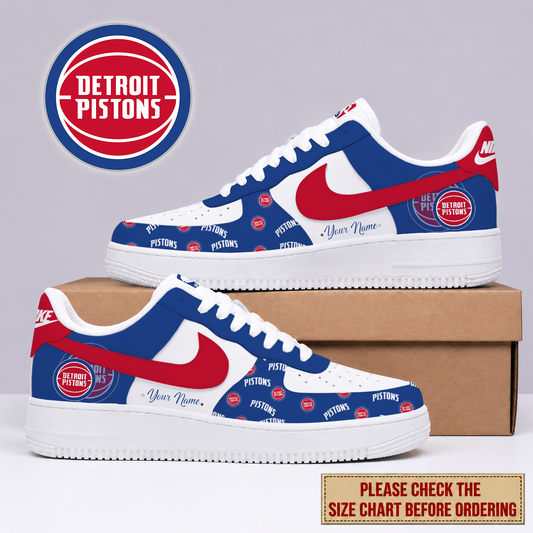 FLASH SALE - NEW CUSTOMIZED NBA14 DPI DETROIT PISTONS AF1 SNEAKERS