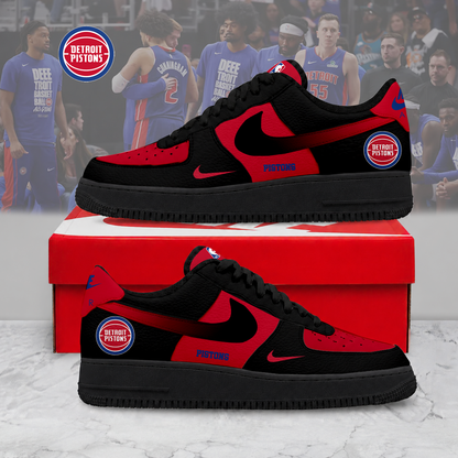 HOT DEAL - NEW CUSTOMIZED NBA14 DPI DETROIT PISTONS AF1 SNEAKERS