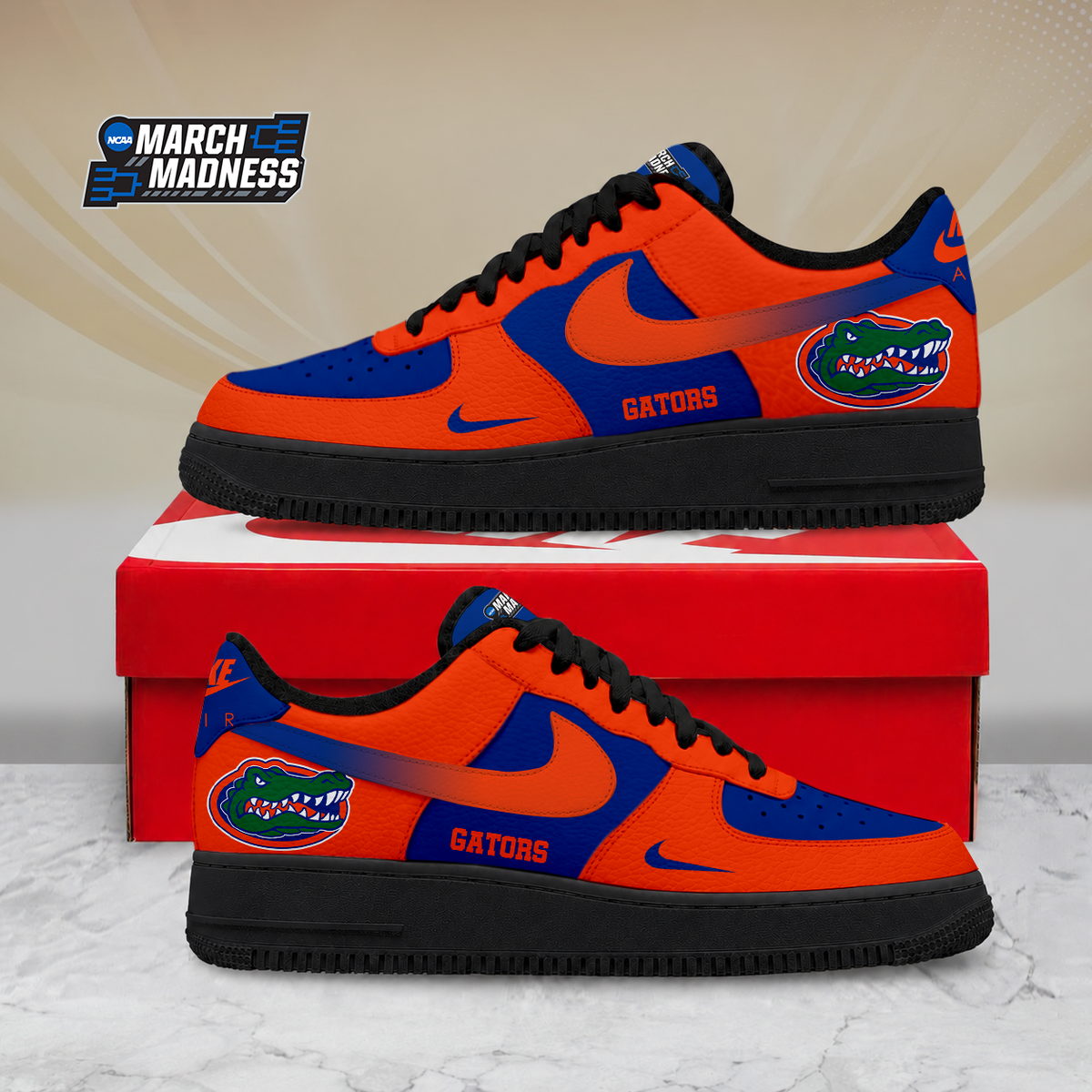 ELITE EDITION - NEW CUSTOMIZED NCAA MAM14 FLG FLORIDA GATORS AF1 SHOES
