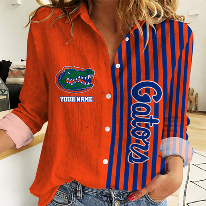 HOT DEAL - NEW CUSTOMIZED FLG FL GATORS WOMEN CASUAL SHIRT FOR FAN | NCAA MAM14