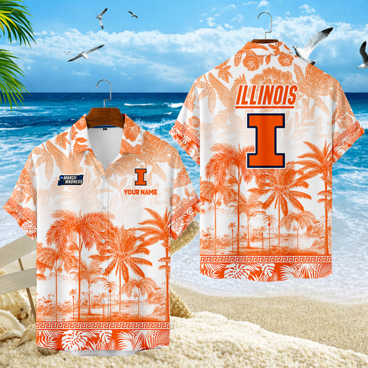 VIRAL EDITION - NEW CUSTOMIZED MAM15 IFI ILLINOIS FIGHTING ILLINI UNISEX HAWAIIAN SHIRT