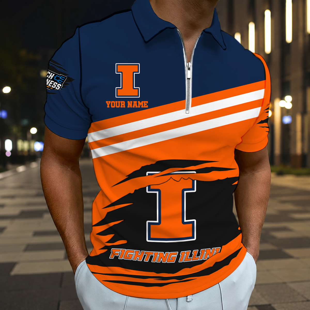 VIRAL EDITION - NEW CUSTOMIZED NCAA MAM15 IFI ILLINOIS FIGHTING ILLINI T-SHIRT, POLO SHIRT, ZIP POLO SHIRT, SWEATSHIRT, HOODIE & ZIP HOODIE