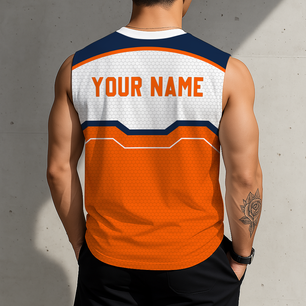 HOT DEAL - NEW CUSTOMIZED NCAA MAM15 IFI ILLINOIS FIGHTING ILLINI MEN'S GYM SHIRT