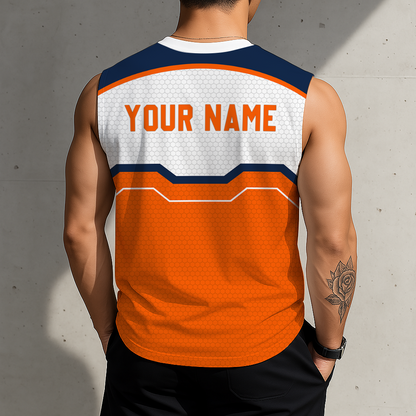 HOT DEAL - NEW CUSTOMIZED NCAA MAM15 IFI ILLINOIS FIGHTING ILLINI MEN'S GYM SHIRT