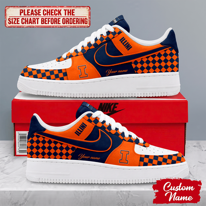 MEGA SALE - NEW CUSTOMIZED NCAA MAM15 IFI ILLINOIS FIGHTING ILLINI AF1 SHOES