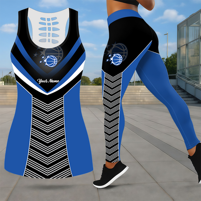 ELITE EDITION - NEW CUSTOMIZED NBA15 OMA ORLANDO MAGIC LEGGINGS & HOLLOW TANK TOP SET