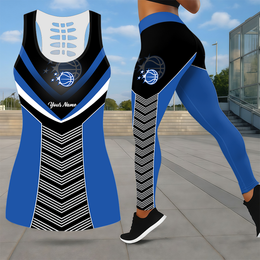 ELITE EDITION - NEW CUSTOMIZED NBA15 OMA ORLANDO MAGIC LEGGINGS & HOLLOW TANK TOP SET