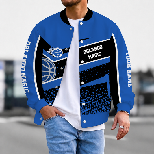 EXCLUSIVE EDITION - NEW CUSTOMIZED NBA15 OMA ORLANDO MAGIC BASEBALL JACKET, SATIN VARSITY JACKET