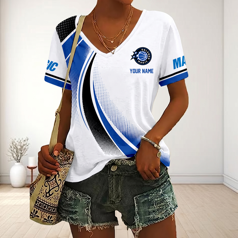 SPECIAL EDITION - NEW CUSTOMIZED NBA15 OMA ORLANDO MAGIC V-NECK FEMALE SHIRT
