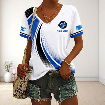 SPECIAL EDITION - NEW CUSTOMIZED NBA15 OMA ORLANDO MAGIC V-NECK FEMALE SHIRT