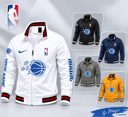 FINAL SALE - NEW CUSTOMIZED NBA15 OMA ORLANDO MAGIC MULTICOLOR MEN'S CASUAL JACKET