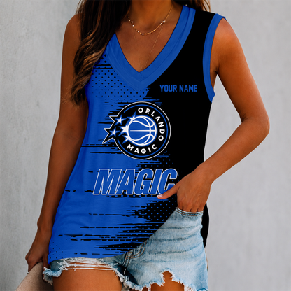 LIMITED EDITION - NEW CUSTOMIZED NBA15 OMA ORLANDO MAGIC WOMEN'S V-NECK TANK TOP