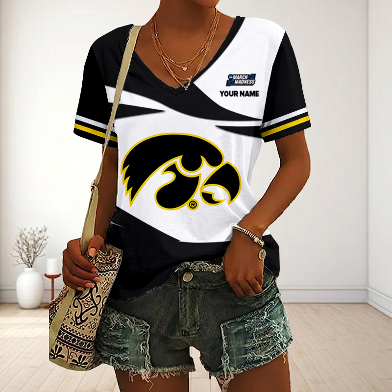 SPECIAL EDITON - NEW CUSTOMIZED MAM NCAA16 IWH IW HAWKEYES V-NECK FEMALE SHIRT
