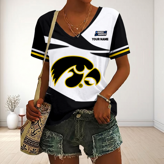 SPECIAL EDITON - NEW CUSTOMIZED MAM NCAA16 IWH IW HAWKEYES V-NECK FEMALE SHIRT