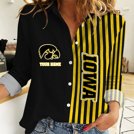 HOT DEAL - NEW CUSTOMIZED IWH IW HAWKEYES WOMEN CASUAL SHIRT FOR FAN | NCAA MAM16