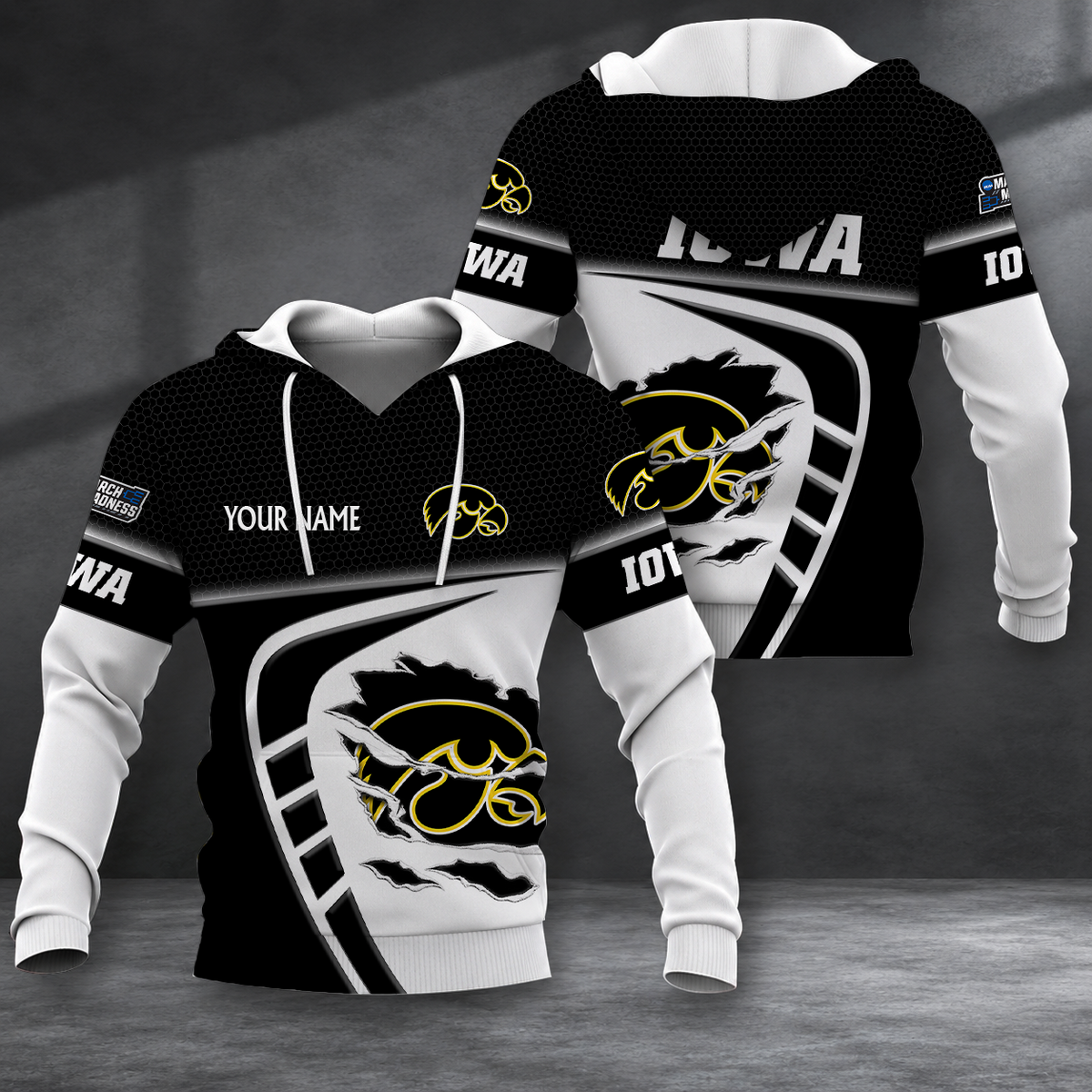 FINAL SALE - NEW CUSTOMIZED NCAA MAM16 IWH IOWA HAWKEYES T-SHIRT, POLO SHIRT, ZIP POLO SHIRT, SWEATSHIRT, HOODIE & ZIP HOODIE