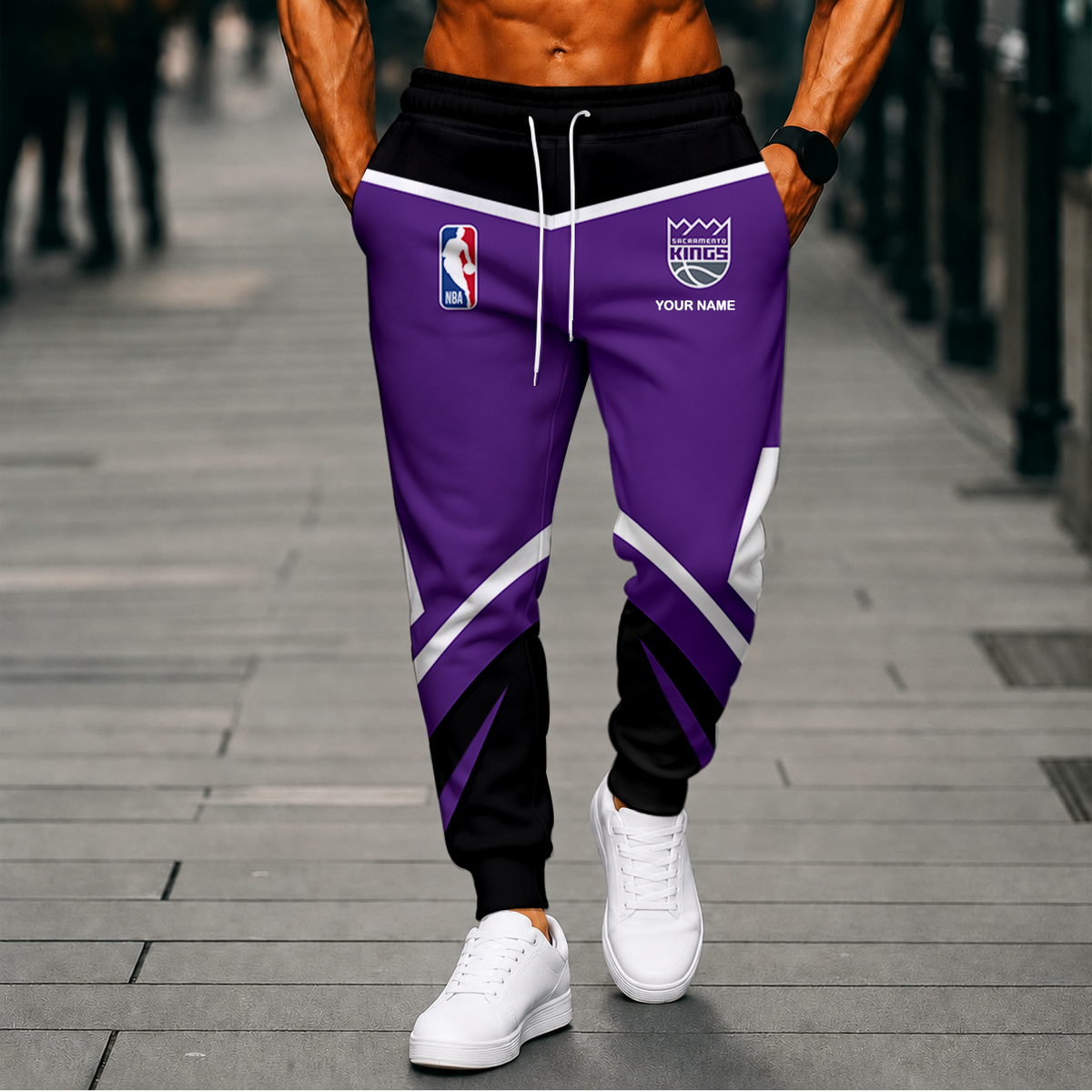 SPECIAL EDITION - NEW CUSTOMIZED NBA16 SKI SACRAMENTO KINGS SWEATPANTS