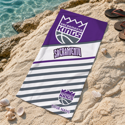 ELITE EDITION - NEW CUSTOMIZED SKI SACRAMENTO KINGS BEACH TOWEL FOR FAN - NBA16
