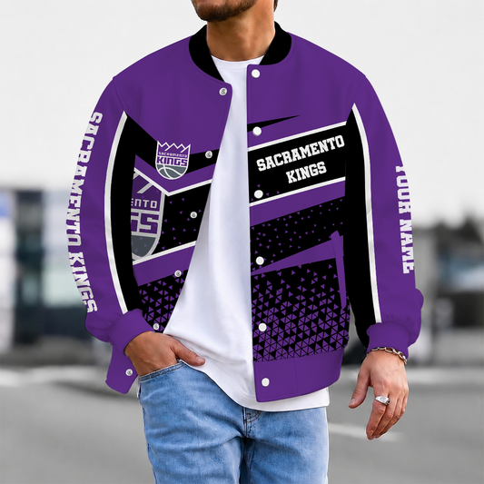 EXCLUSIVE EDITION - NEW CUSTOMIZED NBA16 SKI SACRAMENTO KINGS BASEBALL JACKET, SATIN VARSITY JACKET