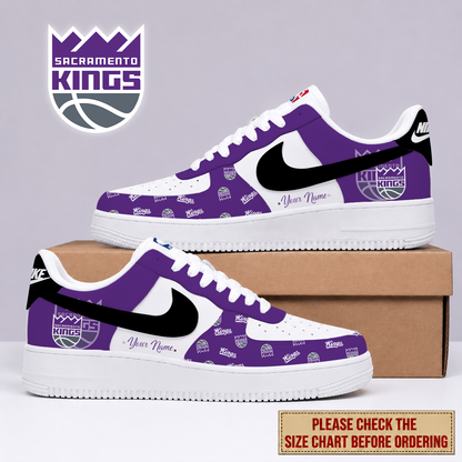 FLASH SALE - NEW CUSTOMIZED NBA16 SKI SACRAMENTO KINGS AF1 SNEAKERS