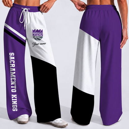 SPECIAL EDITION - NEW CUSTOMIZED NBA16 SKI SACRAMENTO KINGS WOMEN'S WIDE LEG PANTS