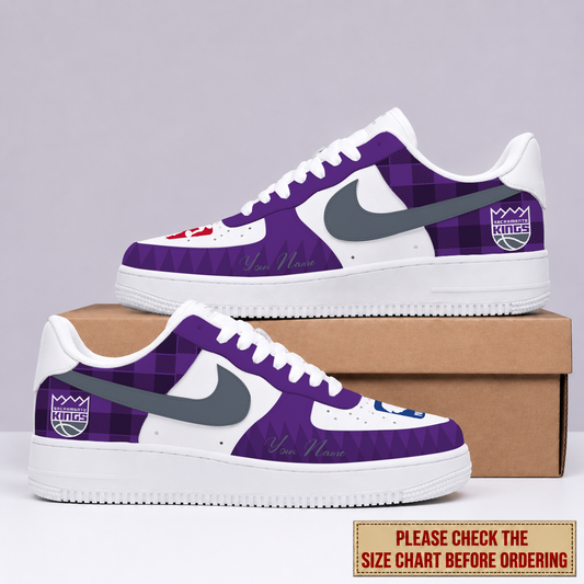 FINAL SALE - NEW CUSTOMIZED NBA16 SKI SACRAMENTO KINGS AF1 SNEAKERS