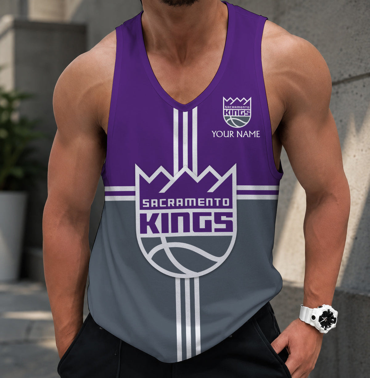 VIRAL EDITION - NEW CUSTOMIZED SKI SACRAMENTO KINGS MEN'S TANK TOP - NBA16