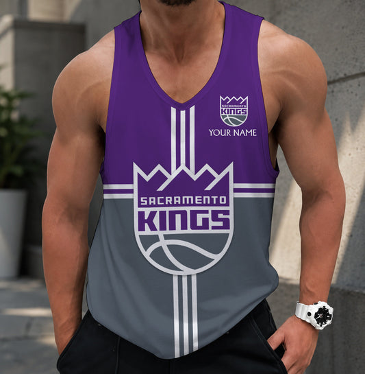 VIRAL EDITION - NEW CUSTOMIZED SKI SACRAMENTO KINGS MEN'S TANK TOP - NBA16