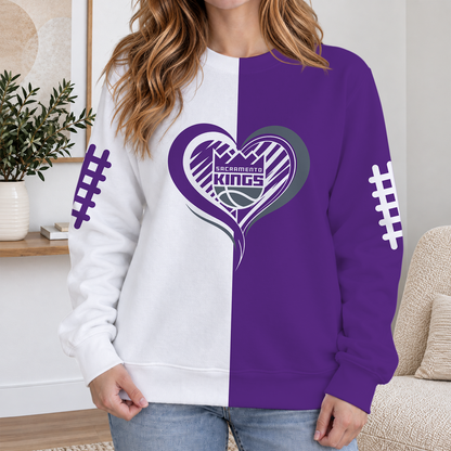 ELITE EDITION - NEW CUSTOMIZED SKI SACRAMENTO KINGS RIBBED HOODIE & SWEATSHIRT - NBA16