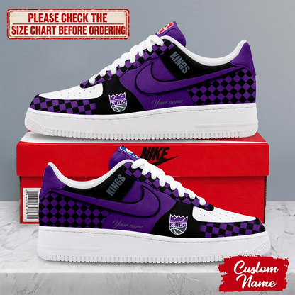 FINAL SALE - NEW CUSTOMIZED NBA16 SKI SACRAMENTO KINGS AF1 SNEAKERS