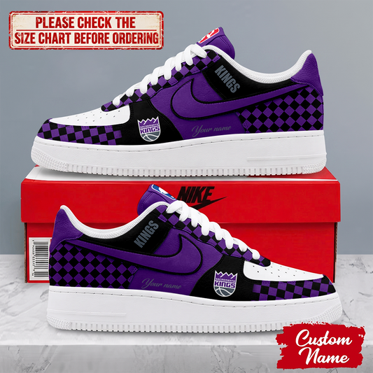 FINAL SALE - NEW CUSTOMIZED NBA16 SKI SACRAMENTO KINGS AF1 SNEAKERS
