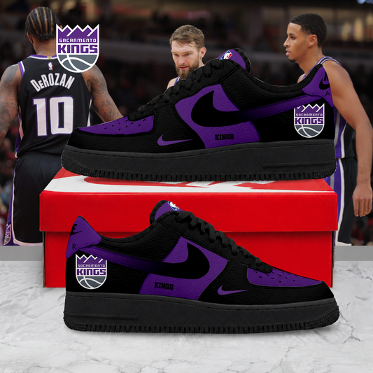HOT DEAL - NEW CUSTOMIZED NBA16 SKI SACRAMENTO KINGS AF1 SNEAKERS
