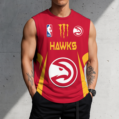 VIRAL EDITION - NEW CUSTOMIZED AHA ATLANTA HAWKS MEN'S GYM SHIRT - NBA17