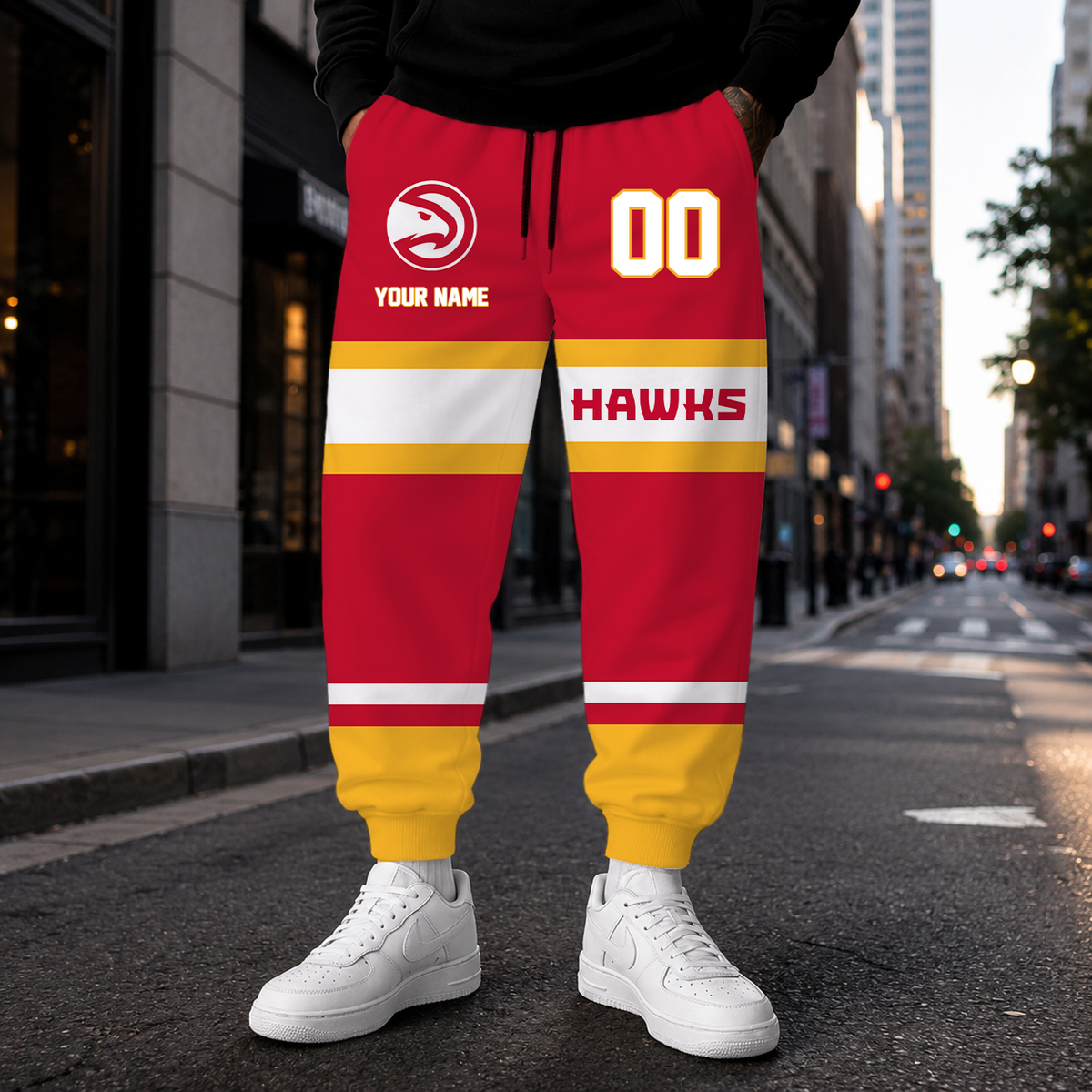 [HOT DEAL] NEW CUSTOMIZED NBA17 AHA ATLANTA HAWKS SWEATPANTS