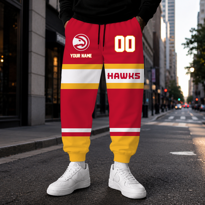 [HOT DEAL] NEW CUSTOMIZED NBA17 AHA ATLANTA HAWKS SWEATPANTS