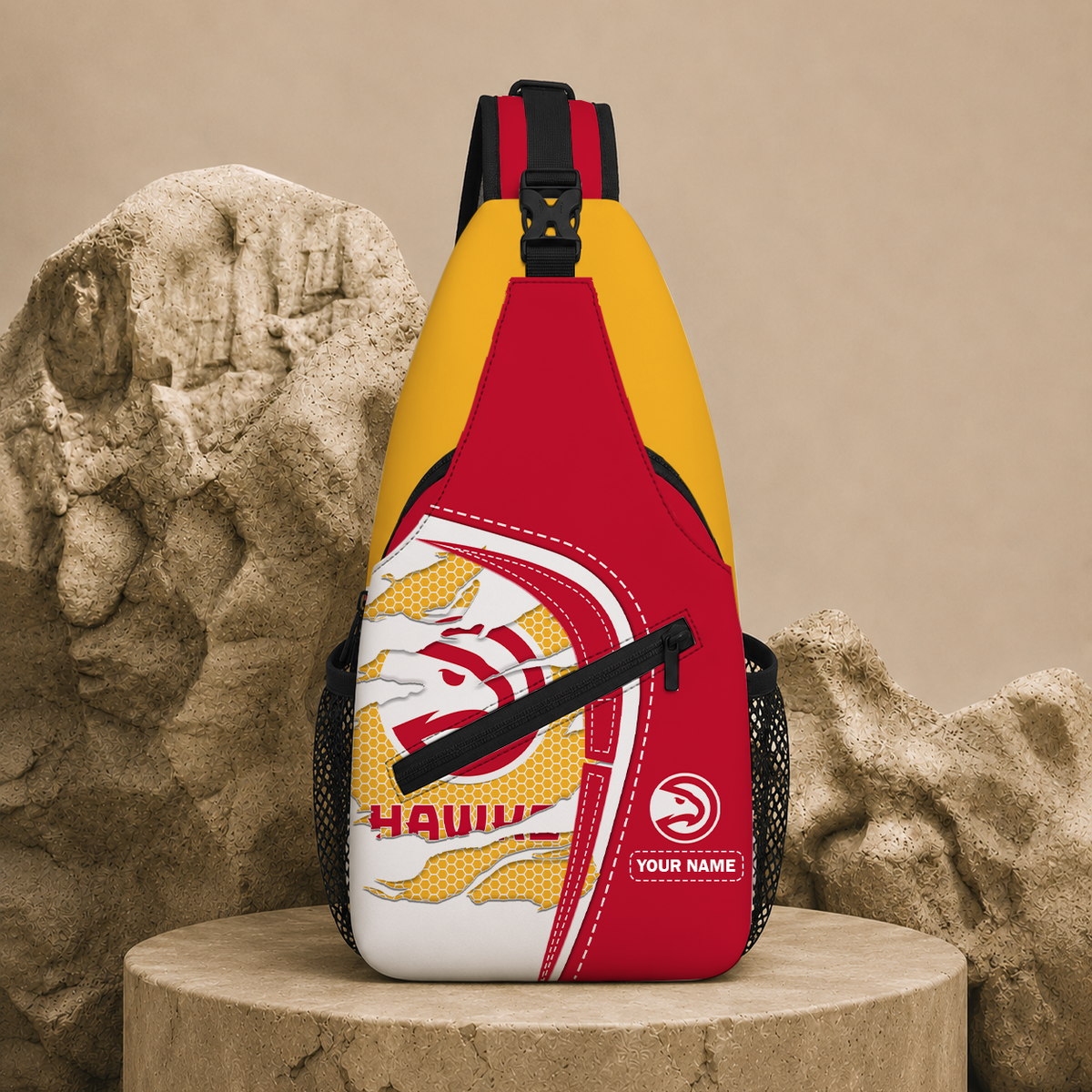 HOT DEAL - NEW CUSTOMIZED AHA ATLANTA HAWKS SLING BAG - NBA17