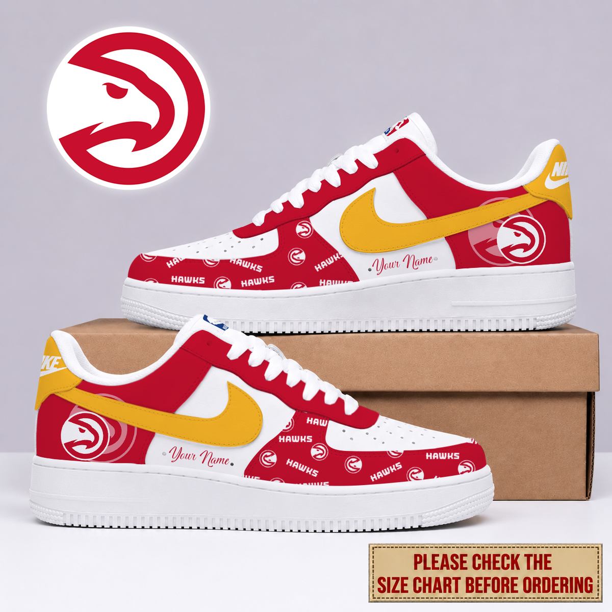 FLASH SALE - NEW CUSTOMIZED NBA17 AHA ATLANTA HAWKS AF1 SNEAKERS